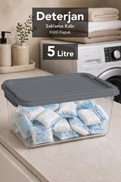 Meleni Home Detergent Storage Box - Powder Tablet Detergent Organization Lock...