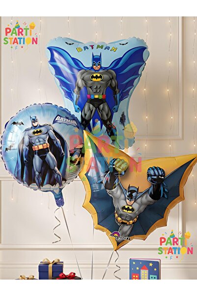 Parti Station Batman Balon Set 3 Parça Batman Folyo Balon Set