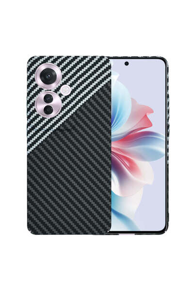 Techsuit Husă pentru OPPO Reno11 F, din fibră de carbon, gri - gri