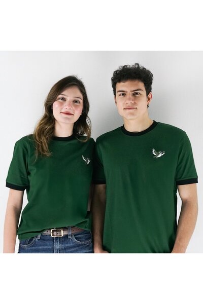 DaçkaDükkan Yuvaya Doğru Kırlangıç, Unisex Tişört,Yeşil