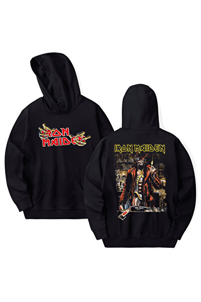 STİL-X Iron Maiden Printed Cotton Long Sleeve Hooded Sweatshirt with 3 Yarns