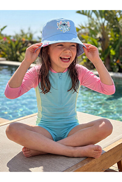 LC Waikiki Blue Stitch Printed Girls' Fedora Hat