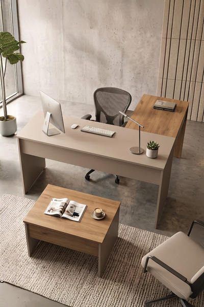 Robin Home Opus Yönetici Ofis Takımı Makam Takımı 2 Parça Çalışma Masası Sehp...