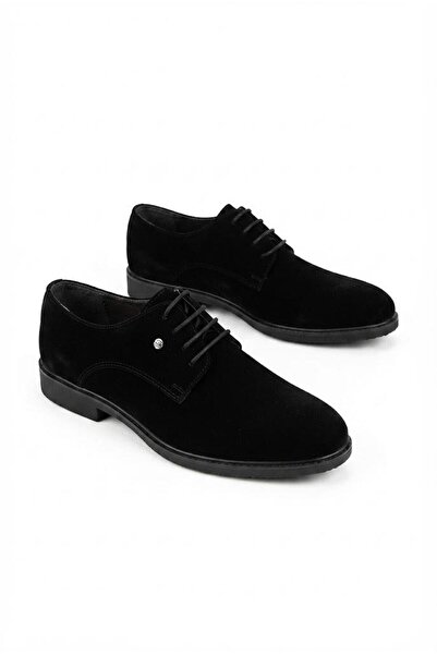 fort 97044 Black Suede Groom Shoes Suit Shoes Men's Shoes