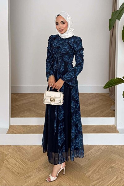 Rimel Moda Raplez Elbise Lacivert