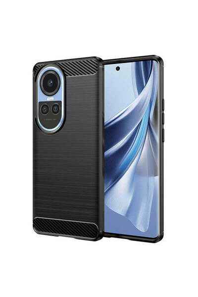 Techsuit Case for OPPO Reno10, Carbon Silicone, blue - black