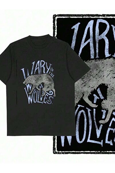 9JY Coolmind MAE 100% Cotton Wolf Printed Exclusive Graphic T Shirt Big Size ...