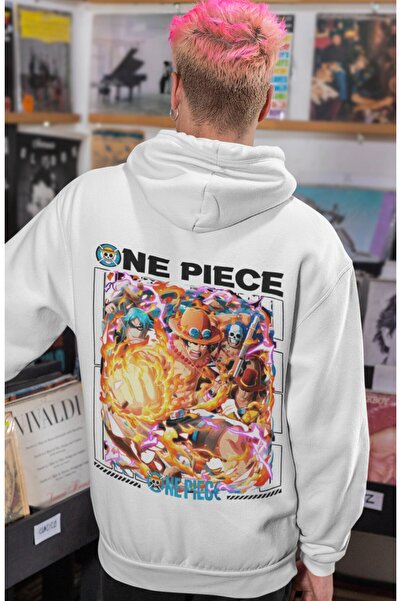 SEVBANO هودي قطني ممشط كبير الحجم للجنسين مطبوع عليه One Piece Monkey D. Luff...