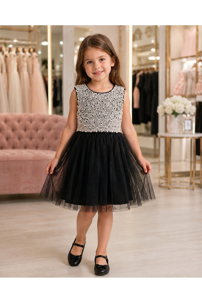 KOKOŞ BEBEK Pearl Detailed Tulle Dress - 31778