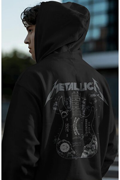 SEVBANO Hanorac premium oversize unisex cu imprimeu pe spate Metallica Rock M...