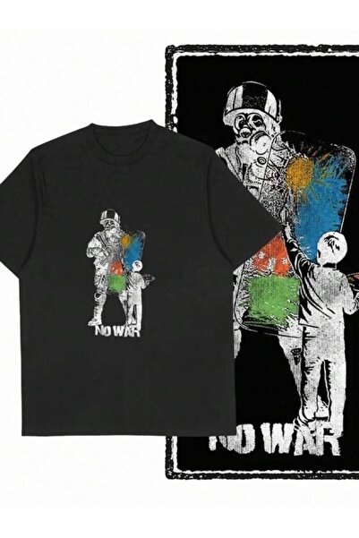 799 Coolmind X0010 100% Cotton Anti-War Print Exclusive Graphic T Shirt Big S...