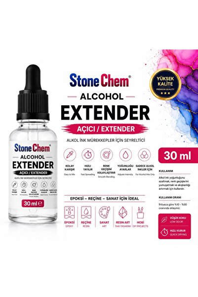 stonechem Alcohol Ink Açıcı 30 ml | Extender | Resin Art ve Epoksi İçin