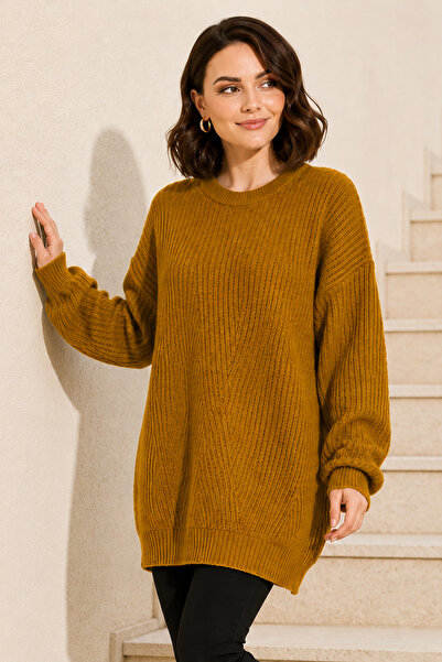 benguen Self-Patterned Knitwear Tunic R4444 Mustard
