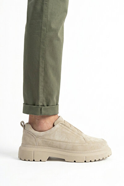 Zerenyus Zrk-703 Premium High Quality Beige Suede Elastic Casual Men's Classi...
