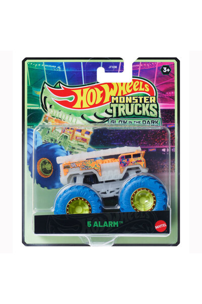 HOT WHEELS Mașină Hot Wheels, Monster Truck, Strălucitor în întuneric, 5 Alar...