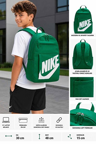 Nike Backpack Daily School Sports Travel Unisex 30X48X15 cm Green