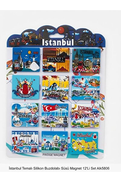 XTRIKE ME İstanbul Temalı Silikon Buzdolapı Süsü Magnet 12 ADET