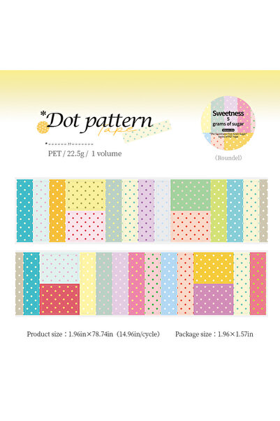 Choice1 bodian 1PCS PET Polka Dot Plaid Washi Tape Sticker Cute Colorful Deco...