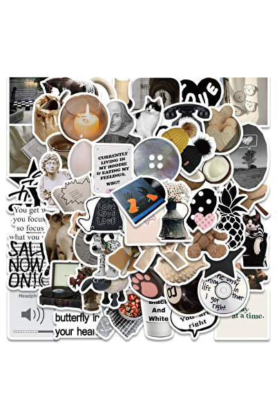 Choice GT206-60 PCS 50PCS Ins Style Apathy Black White Simple Decals Cute Sti...