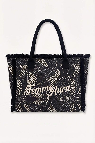 DeFacto Women's Embroidered Canvas Beach Bag G8718Axns