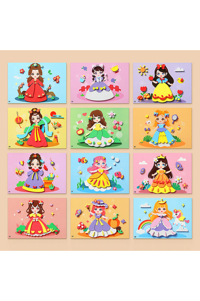 Choice5 Style A 12pcs 3D EVA foam sticker set, DIY cartoon animal learning ed...