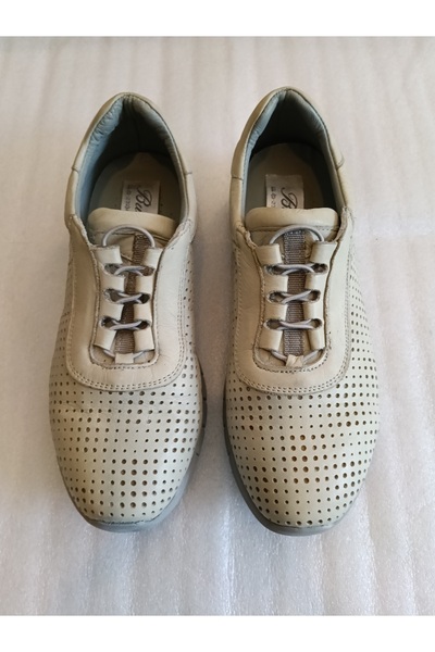 Butik Tülin حذاء نسائي من جلد البقر الأصلي، مقطوع بالليزر، مثقوب، مرن، ناعم، ...