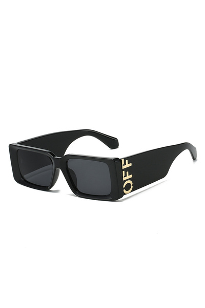 Tessero Ochelari de soare unisex dreptunghiulari, rame groase negre, brate la...