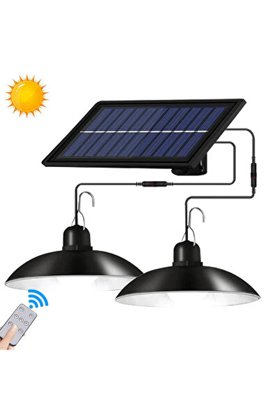 Dessa Set de 2 lămpi solare LED suspendate cu abajur, alimentate solar, cu te...