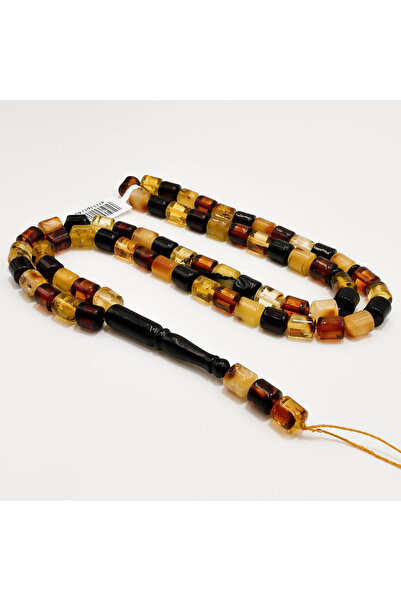 Generic Brand Mackintosh Amber Rosary – 69 Beads 7.5-9mm Multicolor Barrel Pr...
