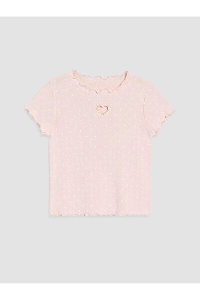 LC Waikiki Crew Neck Polka Dot Girls' T-Shirt (S6)