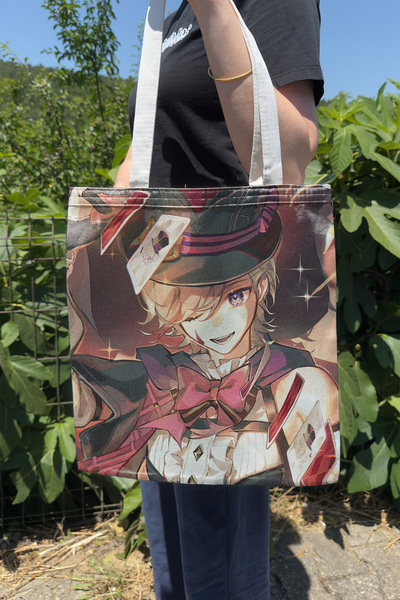 ZipZap Lyney Genshin Impact V3 Double-Sided Canvas Print Tote Bag Anime Bag