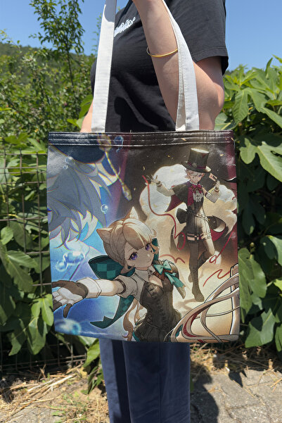 ZipZap Lynette Genshin Impact V2 Τσάντα Anime με εκτύπωση σε καμβά διπλής όψης