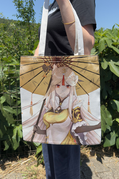 ZipZap Ningguang Genshin Impact V3 Double-Sided Canvas Print Tote Bag Anime Bag