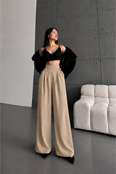 classy moda KADIN PANTALON KUMAŞ DABIL LUKS PANTALON CEP