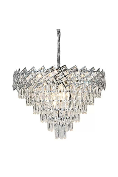 OEM Jordan Crystal Chandelier 10 x E27 Ασημί