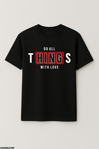 CALKARCOLLECTION Unisex Oversize Do All Things with Love Tshirt