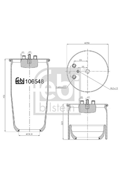 FEBI BILSTEIN Perna De Aer Puntea Spate 106548 Man Hocl/Lion S Intercity/Lion...