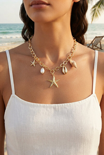 evimdeyokyok Maris Sea Star Charm Necklace Tj-Bko11164