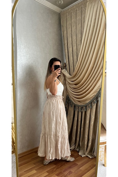 İLAYLA YAZLIK MAXİ BOY ETEK BELDEN BAĞLAMA DETAYLI