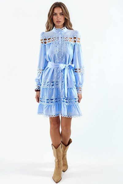 Hiccup Msn Belted Lace Mini Dress