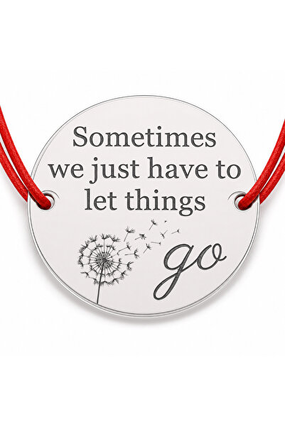 Simoshop Brățară argint 925 cu bănuț păpădie Let Things Go, șnur reglabil — c...