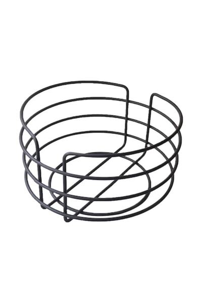 flores Metal bread basket, matte black, SM040B, Ø 200 x 120 mm