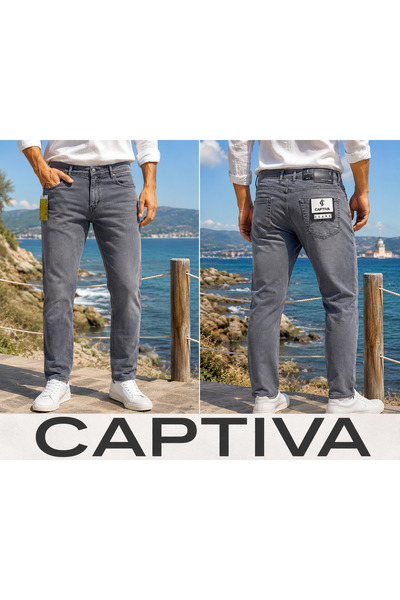 captiva بنطلون كاتيفا من قماش الدنيم القطني الليكرا ذو تصميم كلاسيكي عالي الجودة