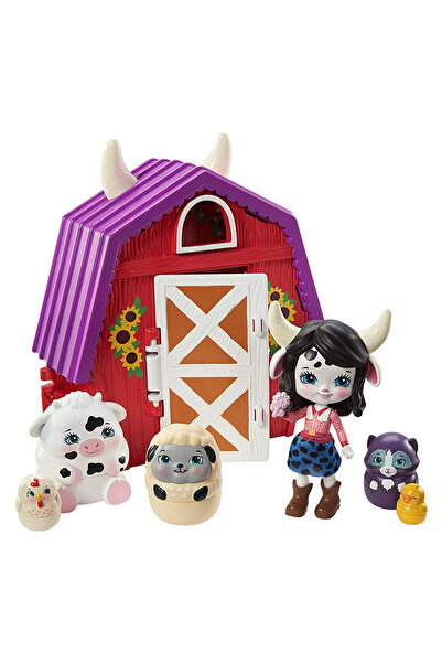 mattel Set de joaca Ferma de pe deal cu figurine Cambrie Cow si animalute mat...
