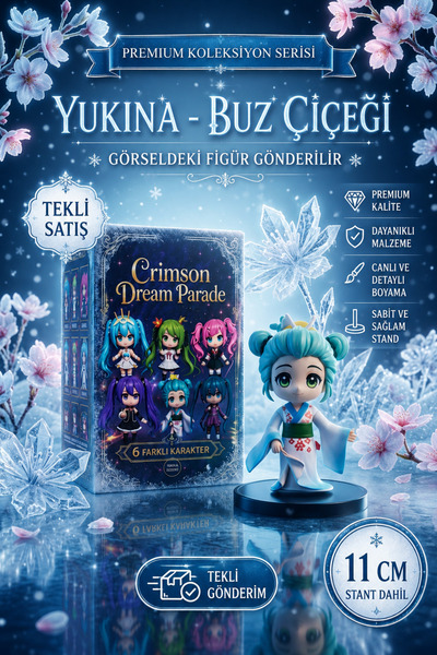 Nandy Home Yukina - Koleksiyon Figürü - Buz Temalı - 11 cm - Standlı Tekli De...
