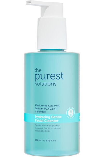 Purest منظف الوجه المرطب اللطيف من ذا سوليوشنز، يحتوي على 0.5% حمض الهيالورون...