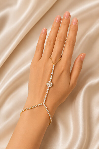 PABALAS Women's Gold Color Zircon Stone Shahmeran Bracelet – Elegant Stone De...