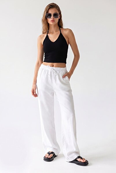 Hiccup MIXRAY Pantaloni Palazzo Cu Croi Larg Din Tencel