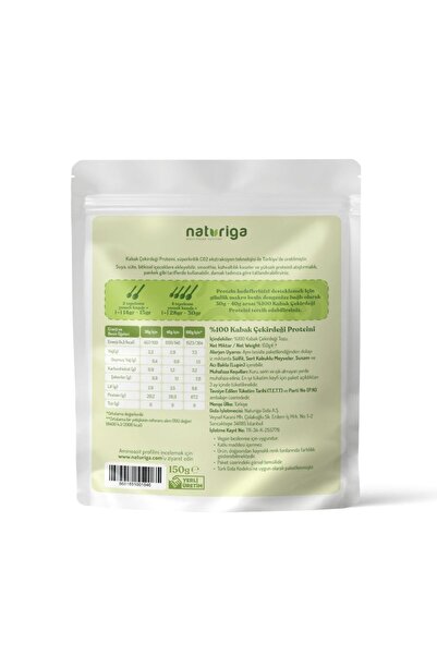 Naturiga %100 Kabak Çekirdeği Proteini 150gr