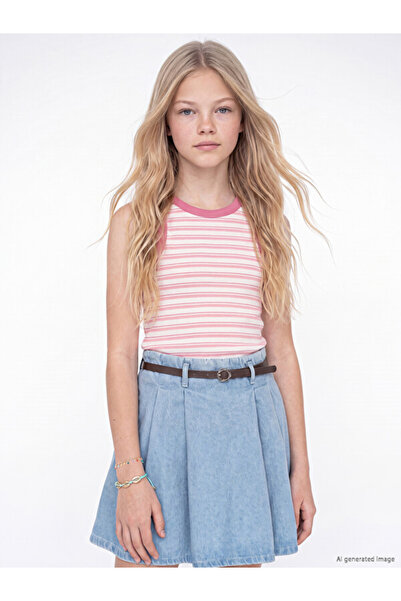 LC Waikiki Quality Parts from Çelebi Store Zero Roba Collar Striped Girls' Un...